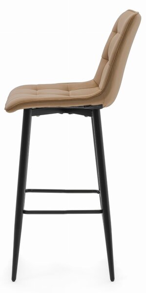Krzesło barowe tapicerowane hoker CHIC beżowe welurowe nowoczesne