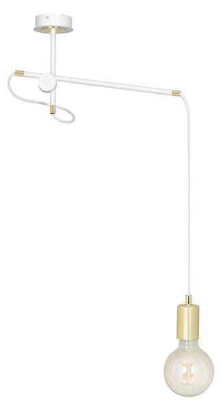 ARTEMIS 1 WHITE 481/1 lampa wisząca sufitowa loft regulowana złote elementy