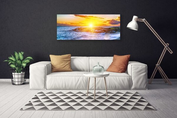 Obraz canvas Ognisty Zachód nad Morzem