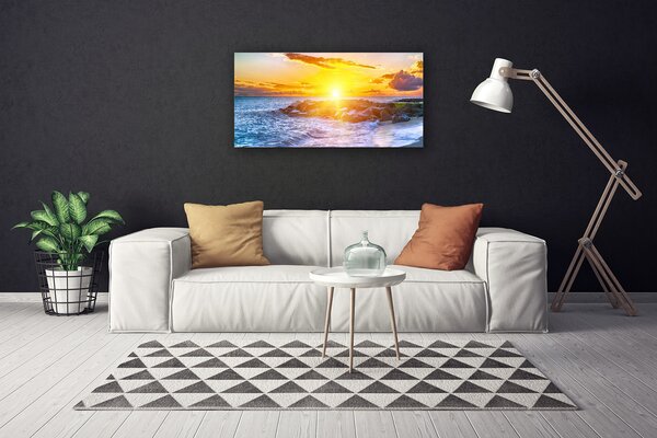 Obraz canvas Ognisty Zachód nad Morzem