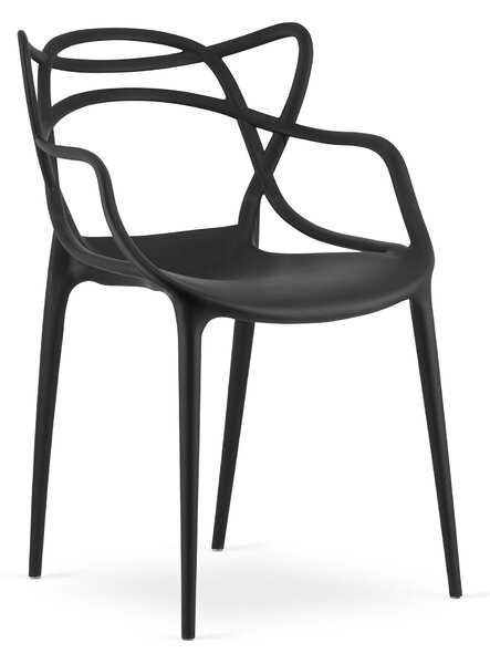 Czarne plastikowe krzesło KATO