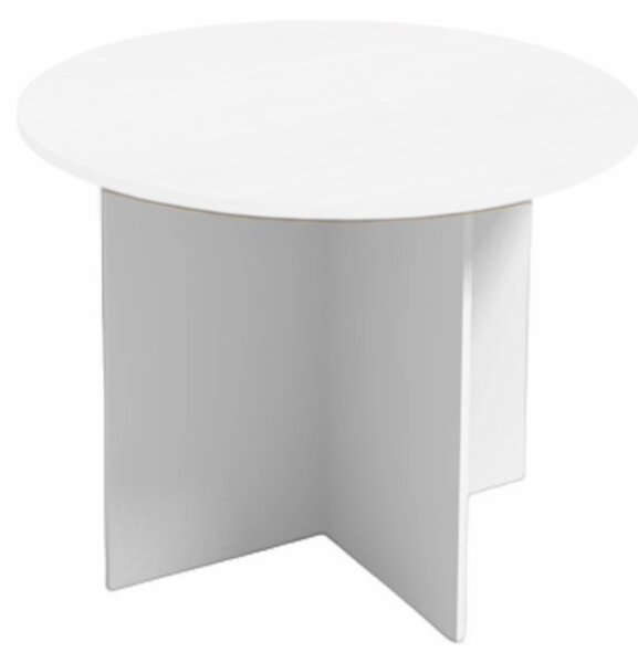 Stół konferencyjny z okrągłym blatem PRIMO WHITE, średnica 100 cm, biały