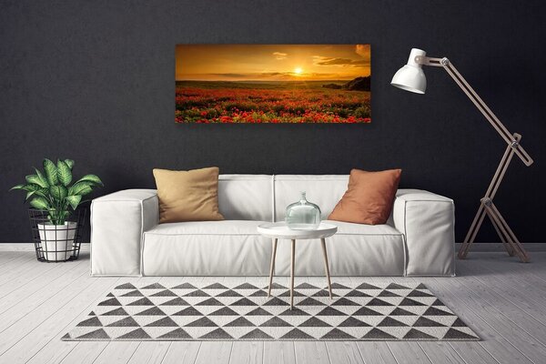 Obraz canvas Maki w Blasku Zachodzącego Słońca