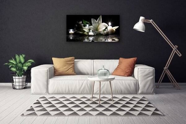 Obraz canvas Świece Spa i Lilia Wodna