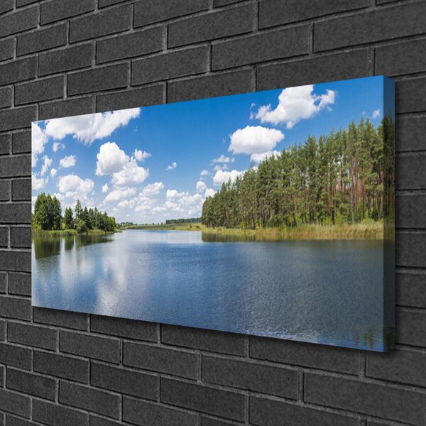 Obraz canvas na ścianę Leśna Cisza nad Jeziorem