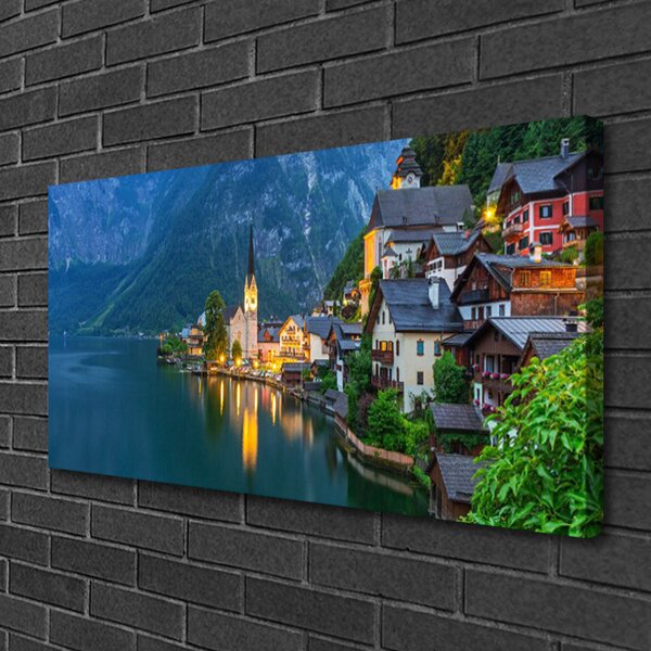 Obraz canvas na ścianę Nocna Panorama nad Jeziorem