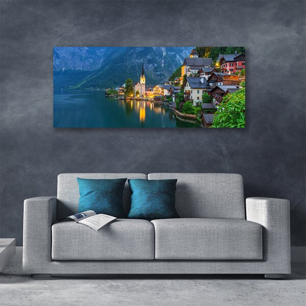 Obraz canvas na ścianę Nocna Panorama nad Jeziorem