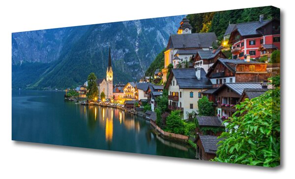Obraz canvas na ścianę Nocna Panorama nad Jeziorem