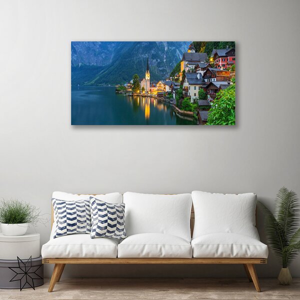 Obraz canvas na ścianę Nocna Panorama nad Jeziorem