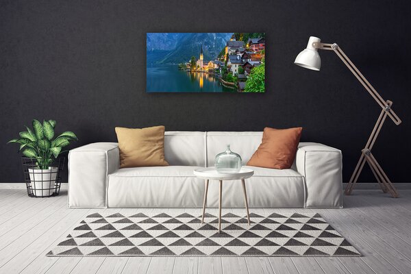 Obraz canvas na ścianę Nocna Panorama nad Jeziorem