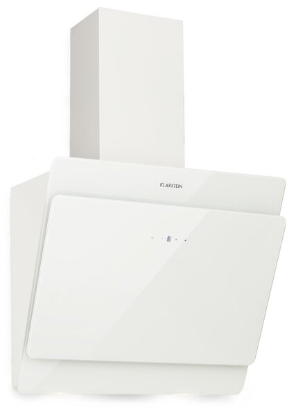Klarstein Aurica 60 Okap kuchenny 60 cm Wydajność wyciągu powietrza: 610 m³/h LED panel dotykowy szkło kolor biały