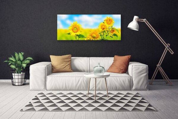 Obraz canvas Złoty Słonecznik w Detalu