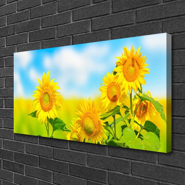 Obraz canvas Złoty Słonecznik w Detalu