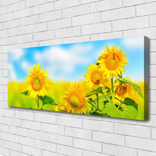 Obraz canvas Złoty Słonecznik w Detalu