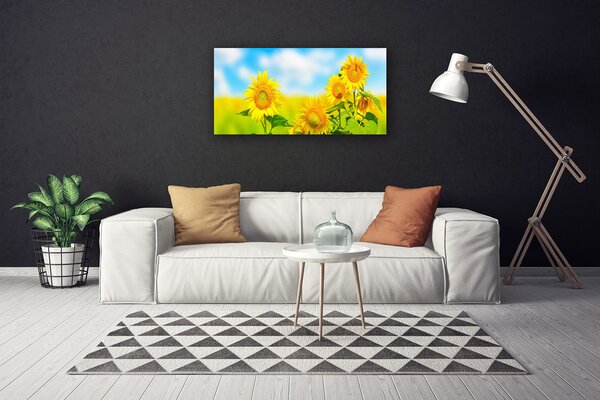 Obraz canvas Złoty Słonecznik w Detalu