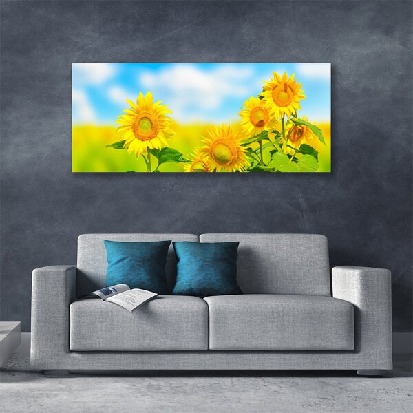Obraz canvas Złoty Słonecznik w Detalu
