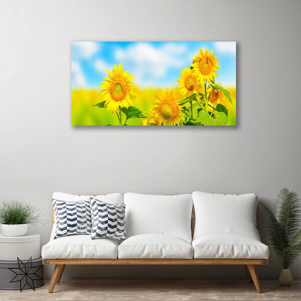 Obraz canvas Złoty Słonecznik w Detalu