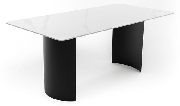 Stół prostokątny 180 cm BELIZE LUX biały spiek CARRARA BIANCO nowoczesny