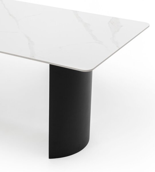 Stół prostokątny 180 cm BELIZE LUX biały spiek CARRARA BIANCO nowoczesny