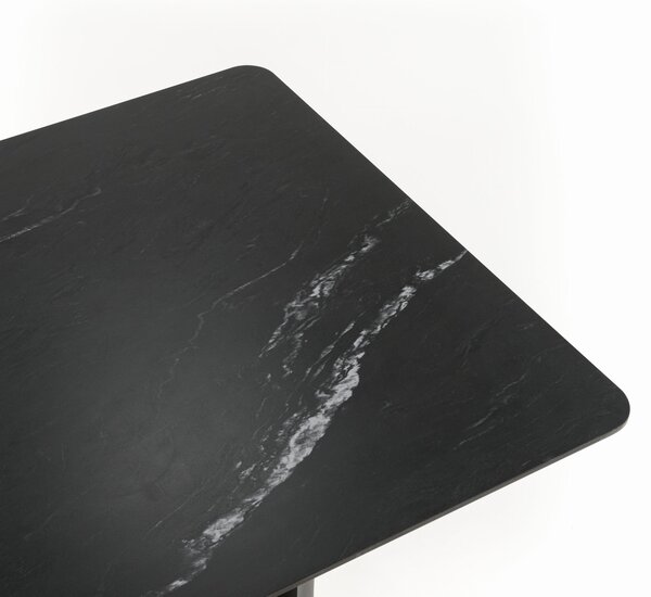 Stół prostokątny 180 cm BELIZE LUX czarny spiek CARRARA BLACK nowoczesny
