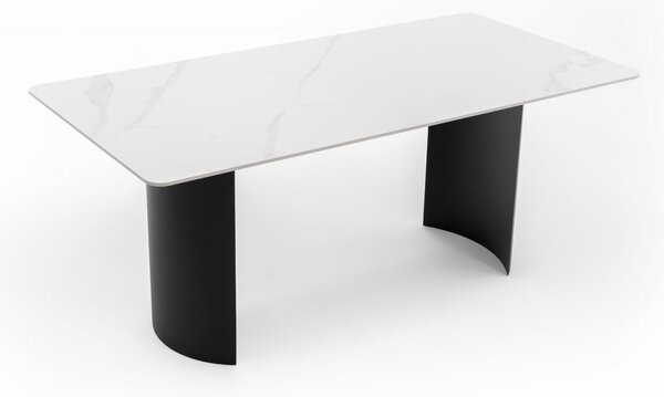 Stół prostokątny 180 cm BELIZE LUX biały spiek CARRARA BIANCO nowoczesny