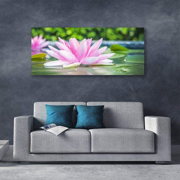 Obraz canvas Kwiat Lotosu na Lustrze Wody