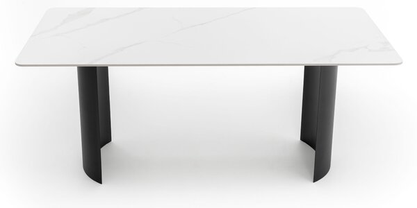 Stół prostokątny 180 cm BELIZE LUX biały spiek CARRARA BIANCO nowoczesny
