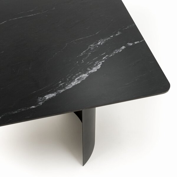 Stół prostokątny 180 cm BELIZE LUX czarny spiek CARRARA BLACK nowoczesny
