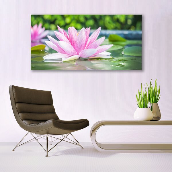 Obraz canvas Kwiat Lotosu na Lustrze Wody