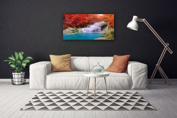 Obraz canvas Wodospad w Barwach Jesieni