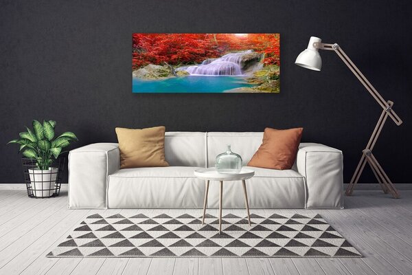 Obraz canvas Wodospad w Barwach Jesieni