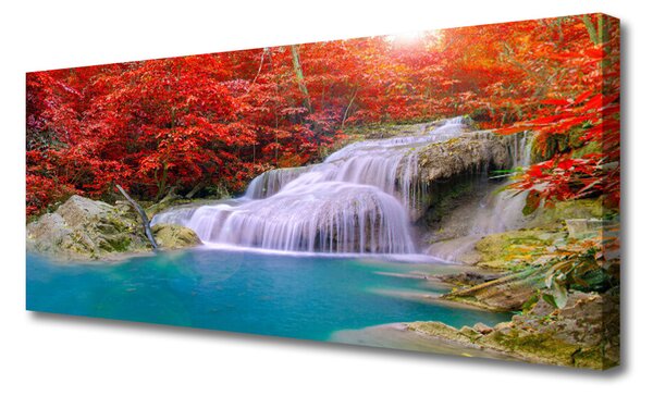 Obraz canvas Wodospad w Barwach Jesieni