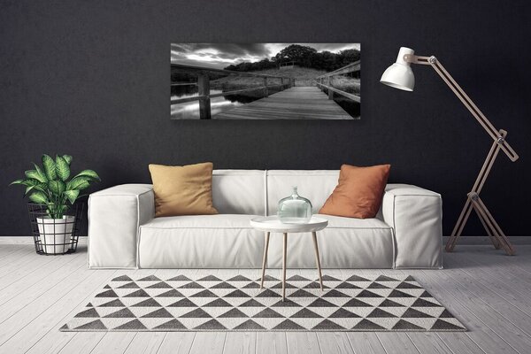 Obraz canvas Molo nad Jeziorem w Czerni i Bieli