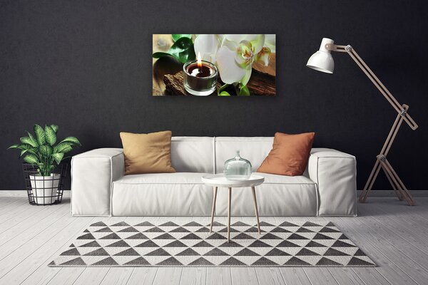 Obraz canvas Atmosfera Relaksu: Orchidea i Świeca