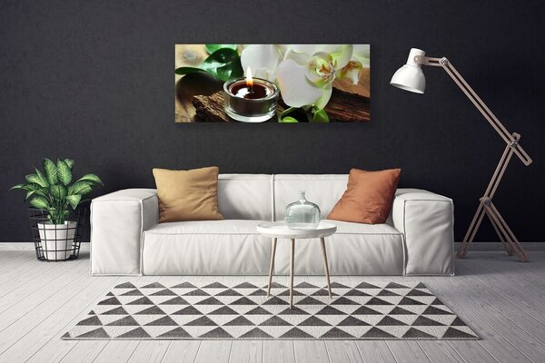 Obraz canvas Atmosfera Relaksu: Orchidea i Świeca