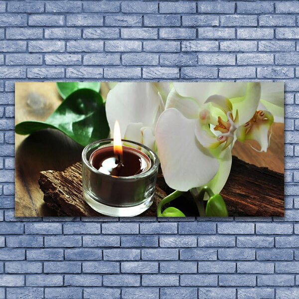 Obraz canvas Atmosfera Relaksu: Orchidea i Świeca