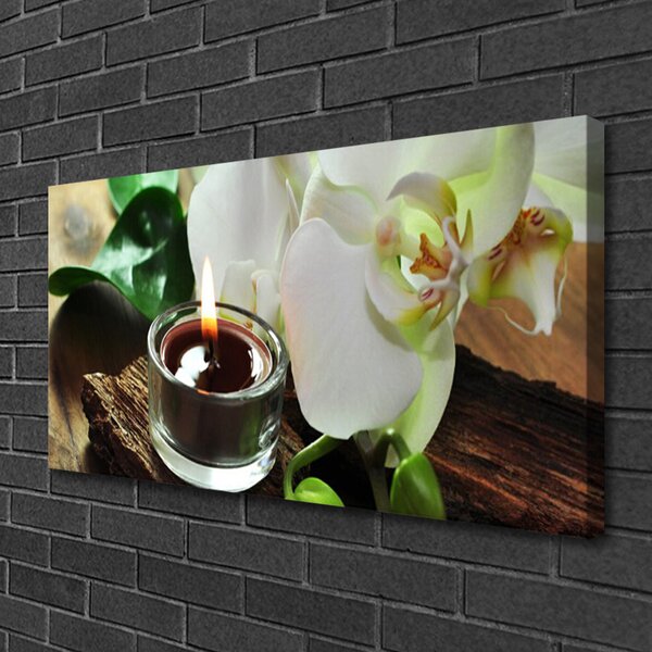 Obraz canvas Atmosfera Relaksu: Orchidea i Świeca