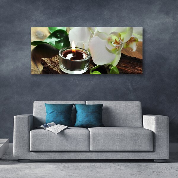 Obraz canvas Atmosfera Relaksu: Orchidea i Świeca
