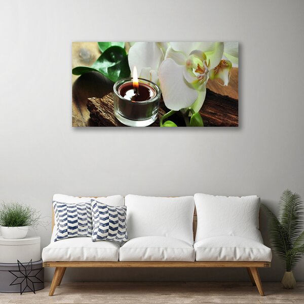 Obraz canvas Atmosfera Relaksu: Orchidea i Świeca