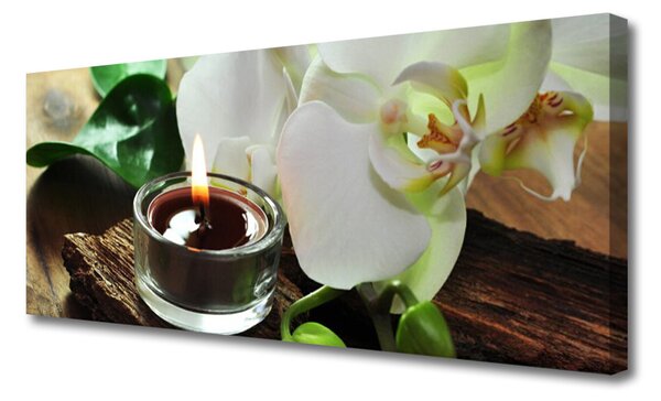 Obraz canvas Atmosfera Relaksu: Orchidea i Świeca