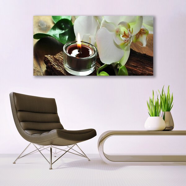 Obraz canvas Atmosfera Relaksu: Orchidea i Świeca