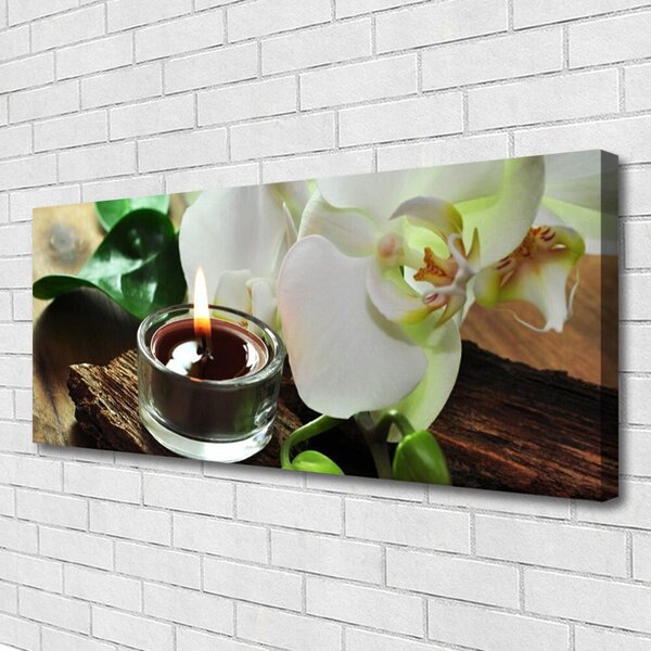 Obraz canvas Atmosfera Relaksu: Orchidea i Świeca