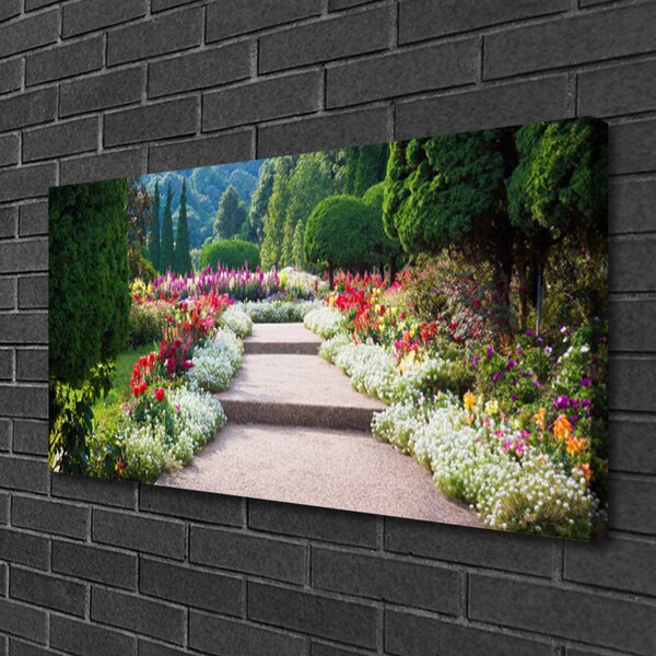 Obraz canvas Romantyczne Schody w Ogrodzie