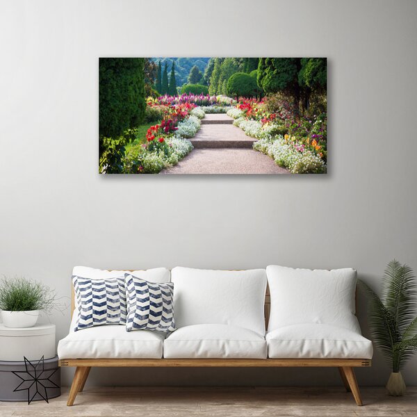 Obraz canvas Romantyczne Schody w Ogrodzie