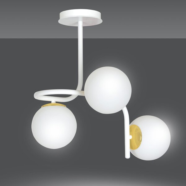 RAGNAR 3 WHITE 1033/3 nowoczesna lampa sufitowa biała szklane klosze