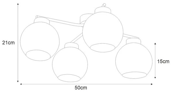 Industrialna lampa sufitowa z dymionymi kloszami - A797 T4-L73