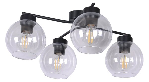 Czteroramienna lampa sufitowa z przezroczystymi kloszami - 3X A797 K3-A31