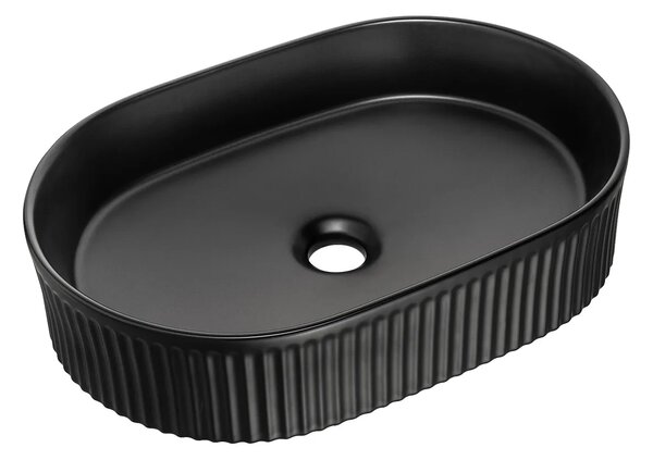 Czarna owalna ceramiczna umywalka N8-L70