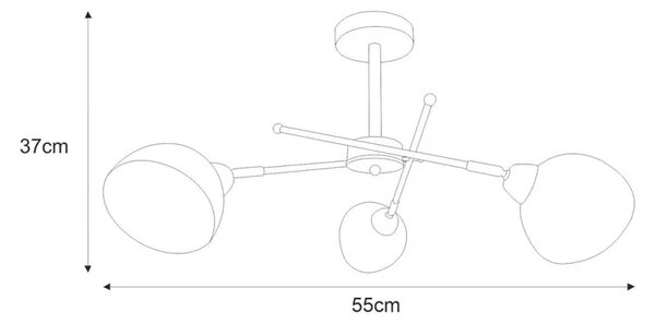 Nowoczesna lampa sufitowa z ruchomymi kloszami - A785 B5-E26