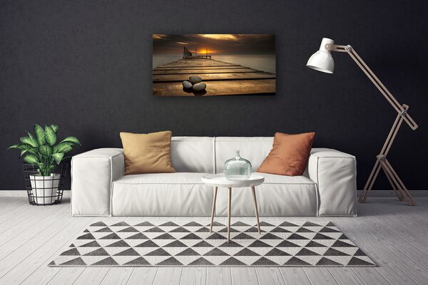 Obraz canvas Sielska Łąka w Zachodzącym Słońcu